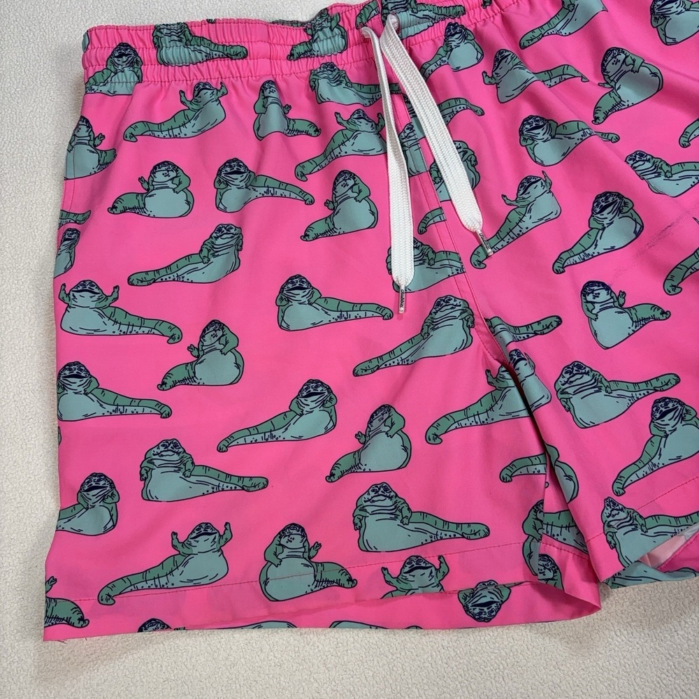 Chubbies Jabba The Hutt Swim Trunks Mens XL Pink Mesh Lined Drawstring Star Wars - Picture 5 of 16